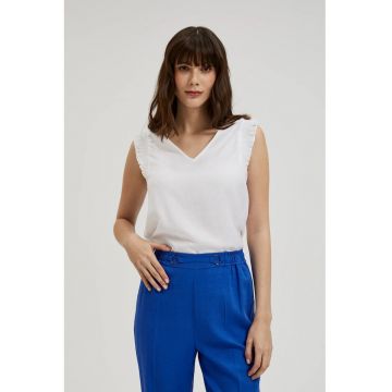 Camasa alba cu volane pe umeri - Alb