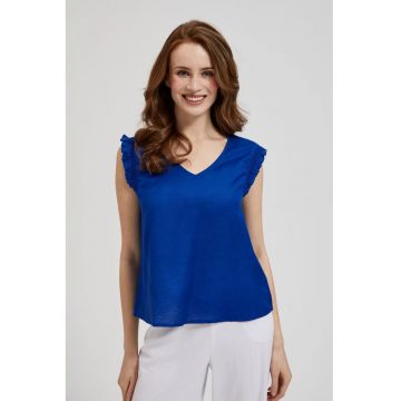 Camasa albastra cu volane la umeri - Albastru