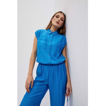 Camasa -  albastru - cu maneca scurta din viscoza - Albastru