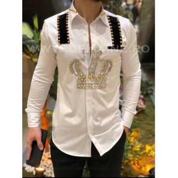 Camasa barbati alba slim fit  CU MIC DEFECT DEF5510  D2-5.2