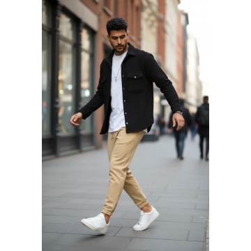 Camasa barbati casual neagra 12991