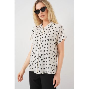 Camasa  BDART cu maneca scurta - alb - material poplin