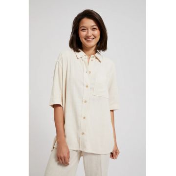 Camasa bej din in cu buzunar - Bej