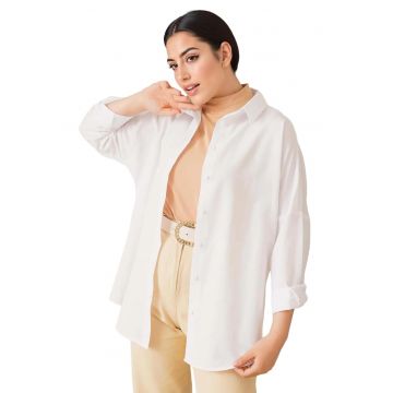 Camasa  croiala lejera - alb - bumbac Camasa  croiala lejera - alb - bumbac