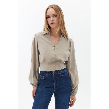 Camasa crop din amestec de modal