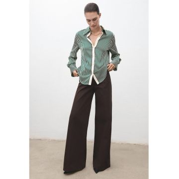 Camasa cu dungi - Alb/Verde englez