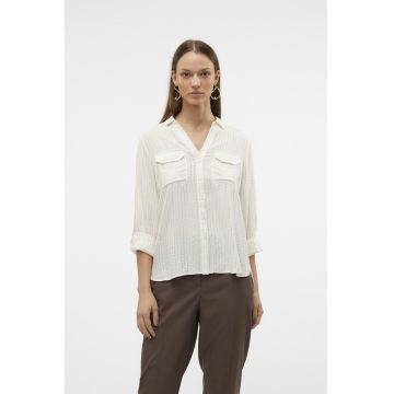 Camasa cu insertii din lurex - Alb murdar