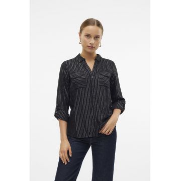 Camasa cu insertii din lurex - Negru