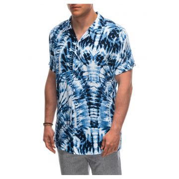 Camasa cu maneca lunga barbati -  Clothing - Makau - bleumarin-alb -