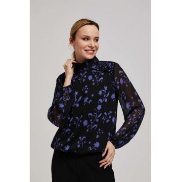 Camasa cu model floral neagra - Negru