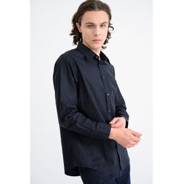 Camasa cu model monograma - Albastru ultramarin