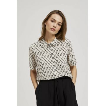 Camasa cu nasturi si model cu puncte bej