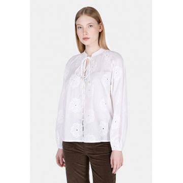 Camasa cu perforatii - Alb/Transparent
