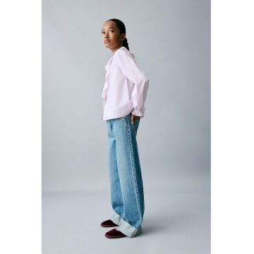 Camasa cu volane supradimensionate - Roz pal