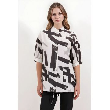 Camasa dama - HiCCUP - imprimeu abstract - negru - viscoza - in