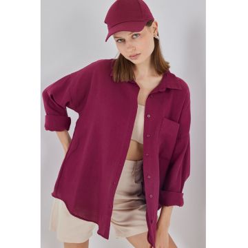 Camasa dama - HiCCUP - oversized - maneca lunga - mauve - Violet/Mov