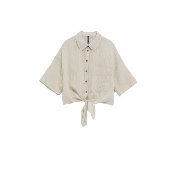 Camasa dama in dungi -  Bumbac/In - Bej - Bej