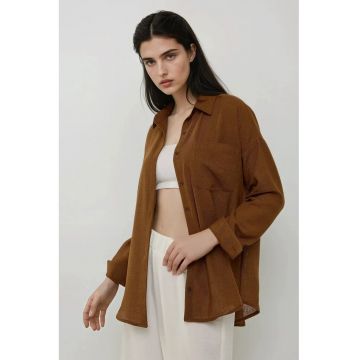 Camasa dama  poliester - regular fit - maro