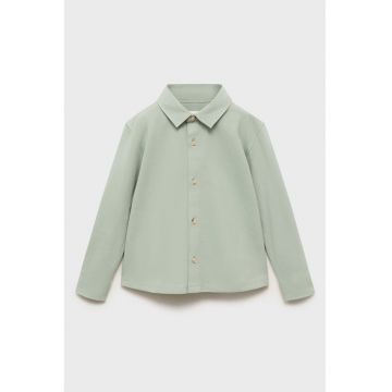 Camasa de bumbac cu guler ascutit - Verde pal