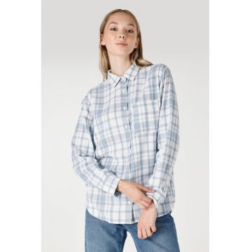 Camasa de bumbac cu model in carouri Camasa de bumbac cu model in carouri