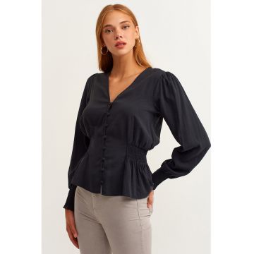 Camasa din amestec de modal cu decolteu in V