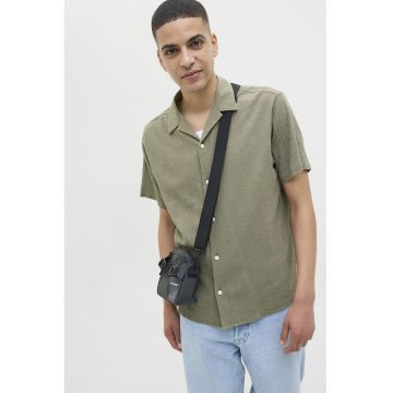 Camasa din bumbac cu maneci scurte - Verde