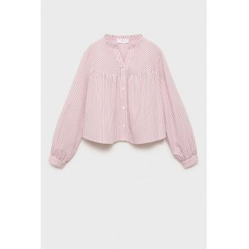 Camasa din bumbac cu model in dungi - Roz deschis