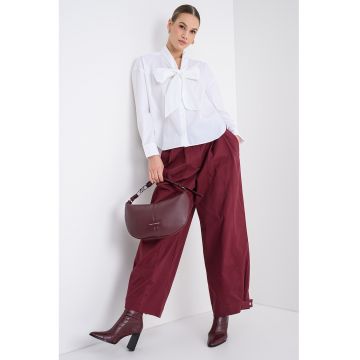 Camasa din bumbac organic si funda din panglici - Alb