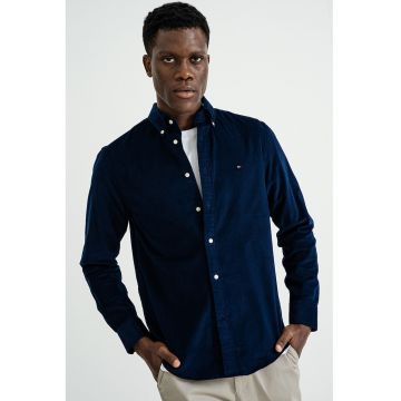 Camasa din denim cu guler Oxford - Bleumarin