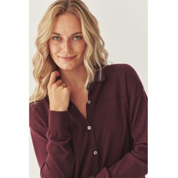 Camasa din lana cu guler clasic - Violet tyrian