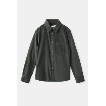 Camasa din reiat cu buzunar pe piept - Kaki