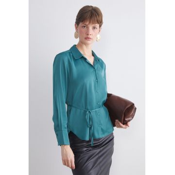 Camasa din satin cu cordon Camasa din satin cu cordon