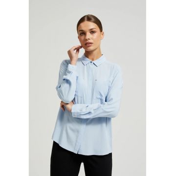 Camasa din vascoza cu buzunare in albastru - Albastru deschis