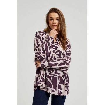 Camasa din Vascoza cu Model Violet - Violet