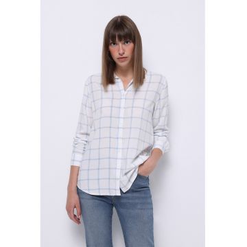 Camasa in carouri - Albastru pastel/Alb optic
