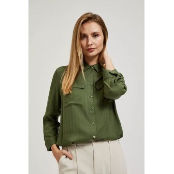 Camasa khaki cu buzunare si maneci lungi - Kaki