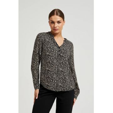 Camasa Neagra cu Maneci Lungi si Model - Negru