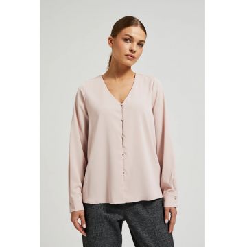Camasa neteda cu butoane decorative - Roz