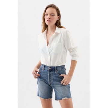 Camasa Oxford cu buzunar pe piept - Alb optic