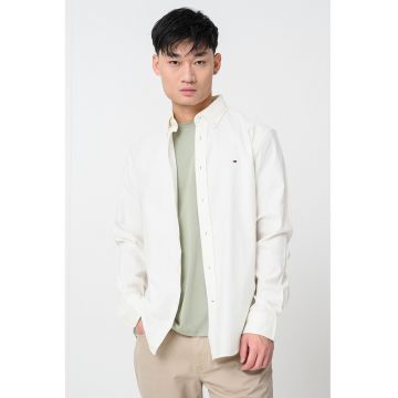 Camasa oxford din amestec de bumbac - Alb murdar