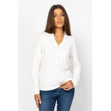Camasa regular fit cu maneci lungi - Alb