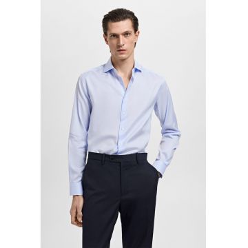 Camasa regular fit de bumbac - Albastru glaciar