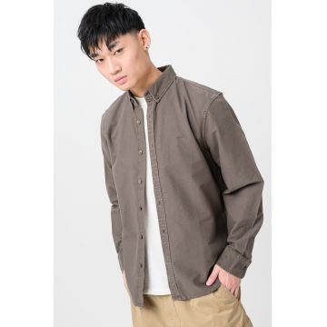 Camasa relaxed fit de bumbac - Maro taupe