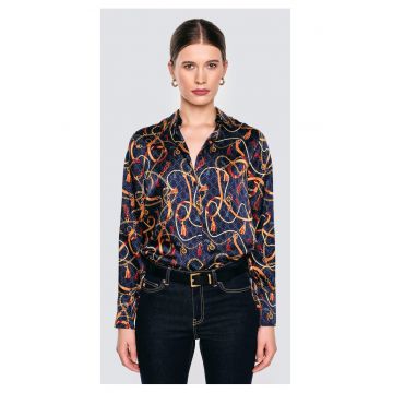 Camasa satinata cu imprimeu grafic Dorta 403