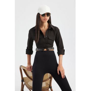 Camasa scurta dama -  textil - negru