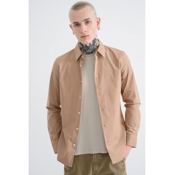 Camasa slim-fit cu model uni Camasa slim-fit cu model uni