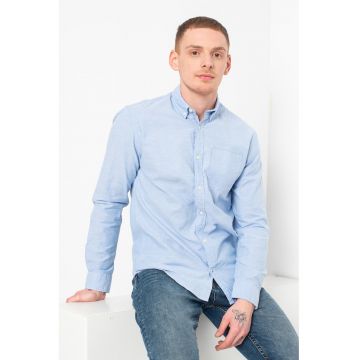 Camasa slim fit de bumbac - Albastru lavanda