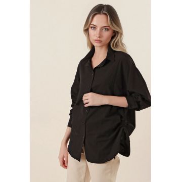 Camasa supradimensionata dama - HiCCUP - negru - bumbac si poliester