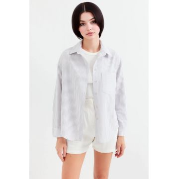 Camasa supradimensionata - HiCCUP - cu dungi - gri - bumbac