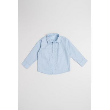 Camasa uni cu guler clasic - Alb/Albastru pastel